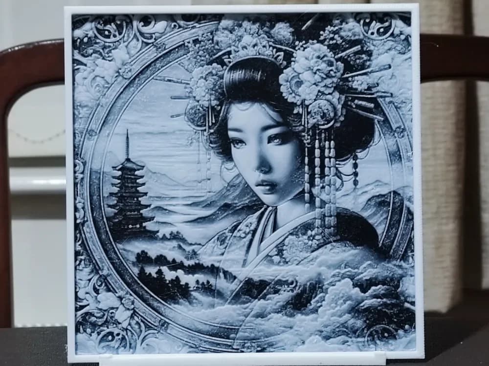 Double Exposure Pagoda Beauty - HueForge 2 Color by BoDad HueForge model: Double Exposure Pagoda Beauty - HueForge 2 Color by BoDad