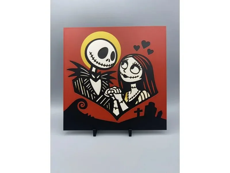 Jack & Sally Heart HueForge Print Jack & Sally Heart HueForge Print