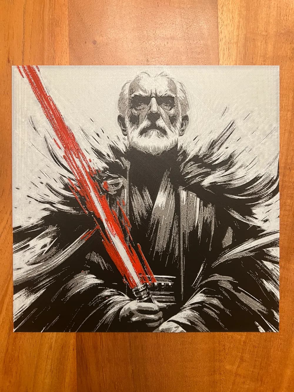 Count Dooku with Red Lightsaber by JustBe 3D Printing HueForge model: Count Dooku with Red Lightsaber by JustBe 3D Printing