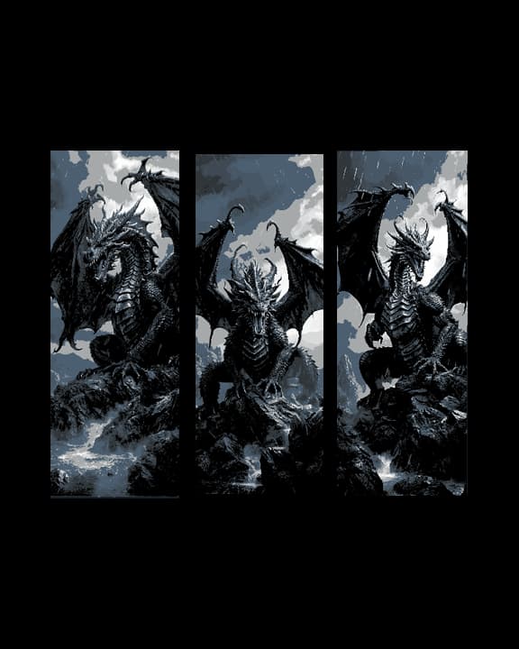 The Mighty Black Dragon - Set of 3 Bookmarks The Mighty Black Dragon - Set of 3 Bookmarks