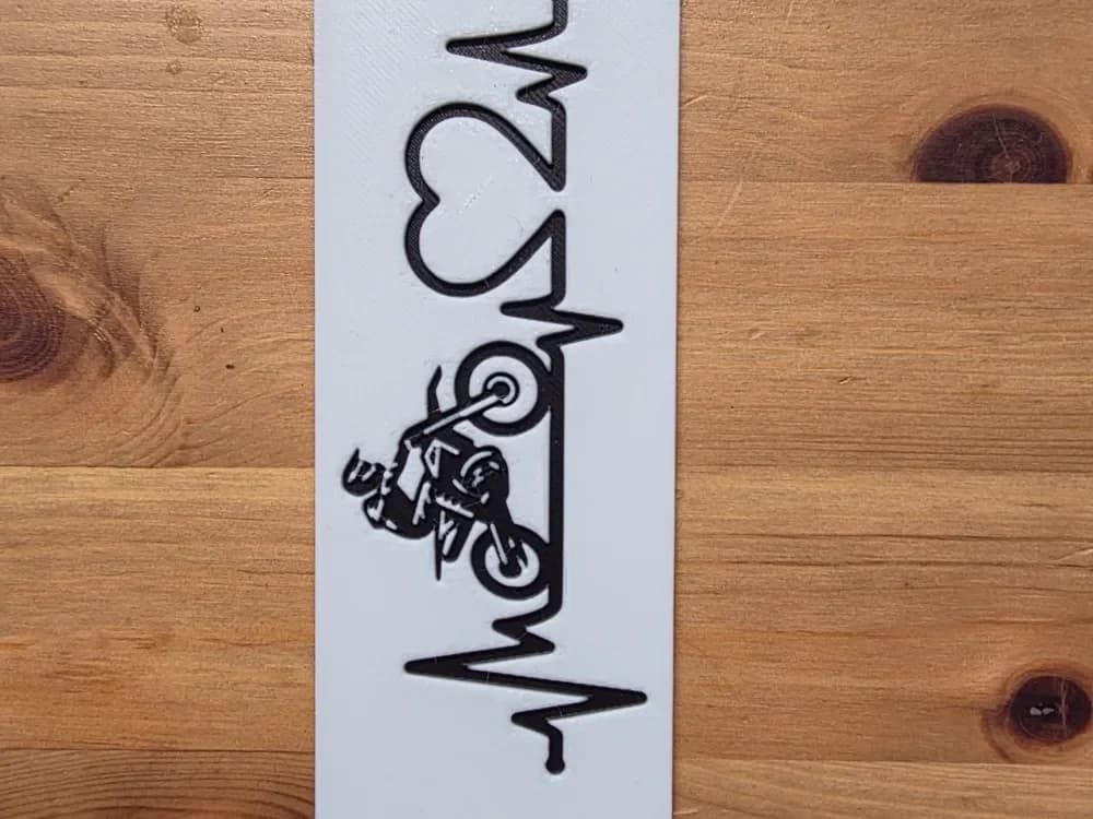 Love Motocross Bookmark by Morganja HueForge model: Love Motocross Bookmark by Morganja