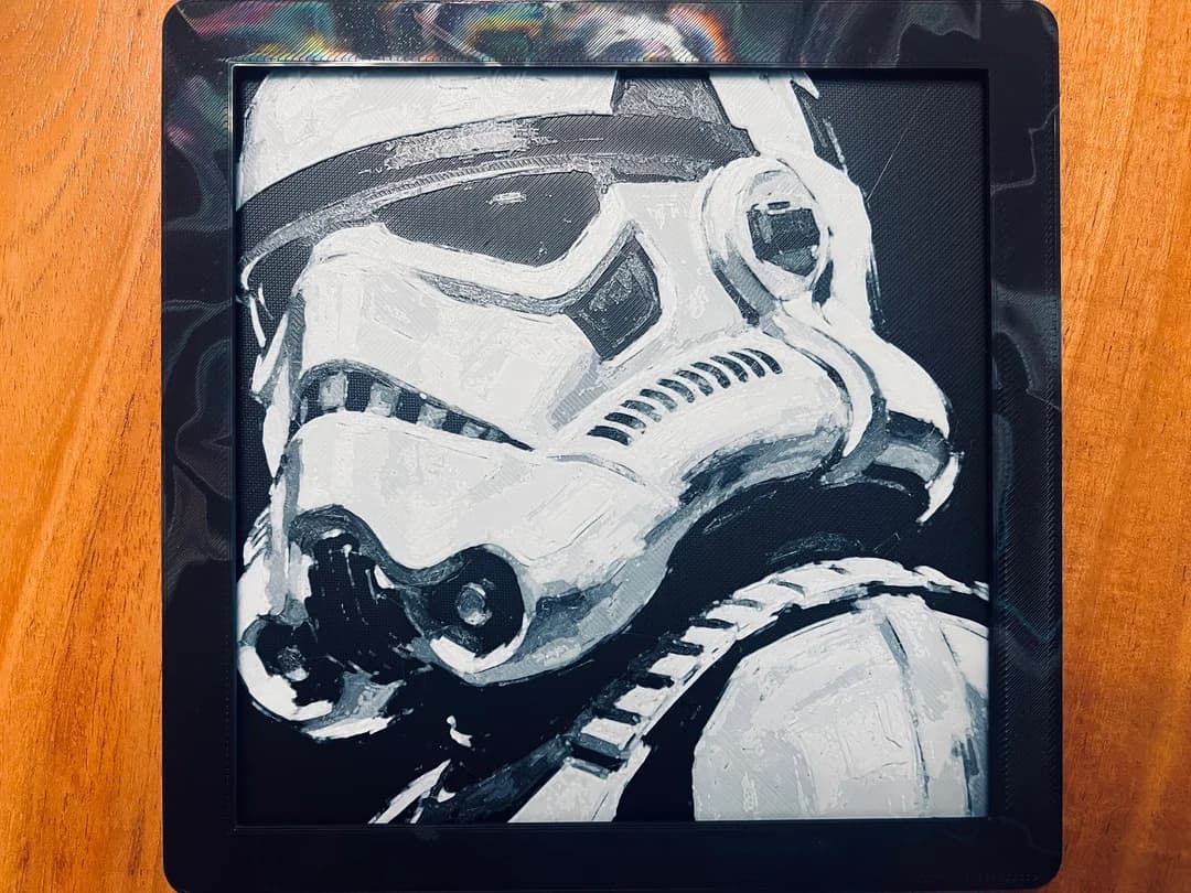 Stormtrooper (Black and White) by JustBe 3D Printing HueForge model: Stormtrooper (Black and White) by JustBe 3D Printing