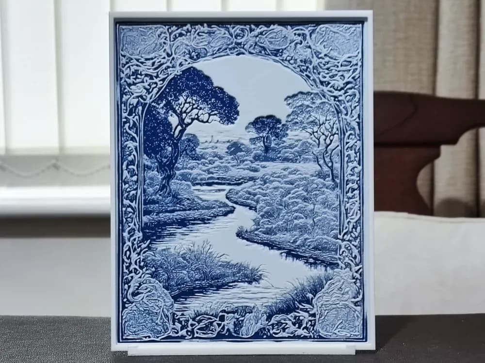 HueForge model: Blue Willow (1) - HueForge 3 Color by BoDad