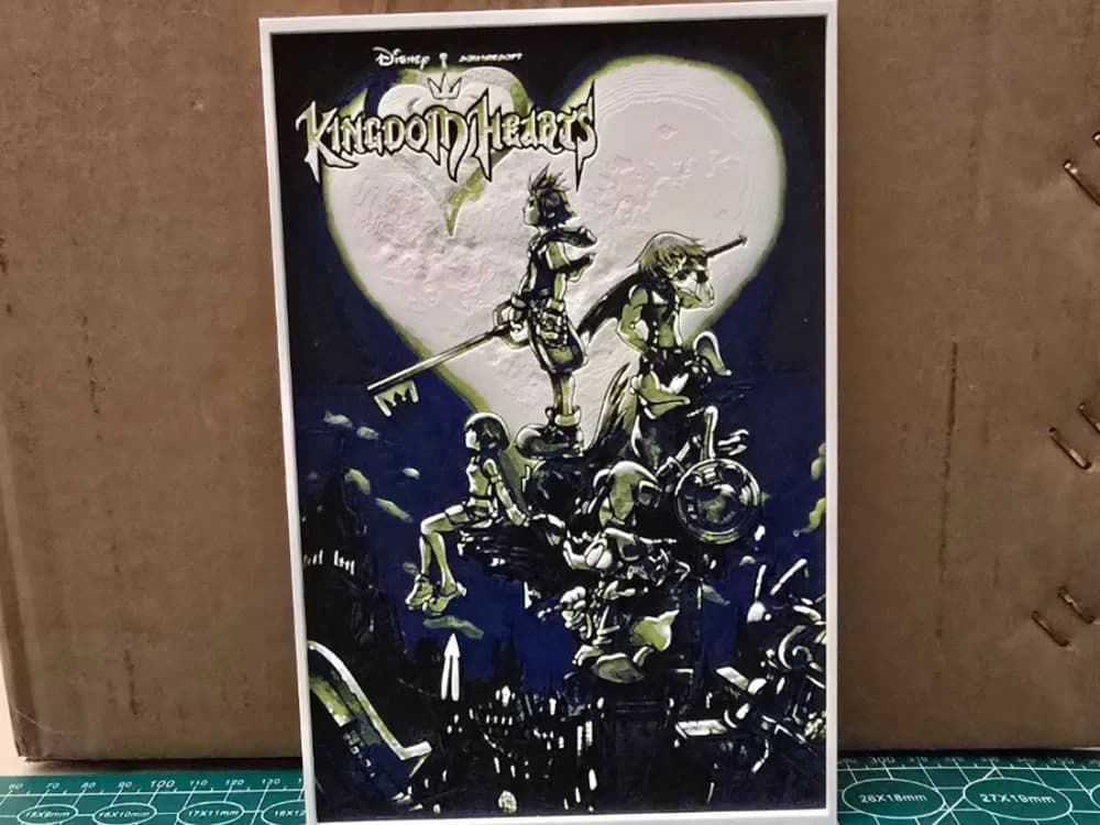 Kingdom Hearts Poster - Hueforge Art by Lumpy3D HueForge model: Kingdom Hearts Poster - Hueforge Art by Lumpy3D