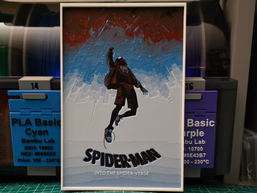 Spider-Man Into the Spider-Verse - Hueforge Art by Lumpy3D HueForge model: Spider-Man Into the Spider-Verse - Hueforge Art by Lumpy3D
