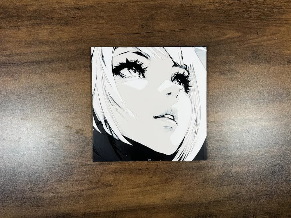 Anime Girl – Serene Stare in Monochrome by 3D Prints By Vic HueForge model: Anime Girl – Serene Stare in Monochrome by 3D Prints By Vic
