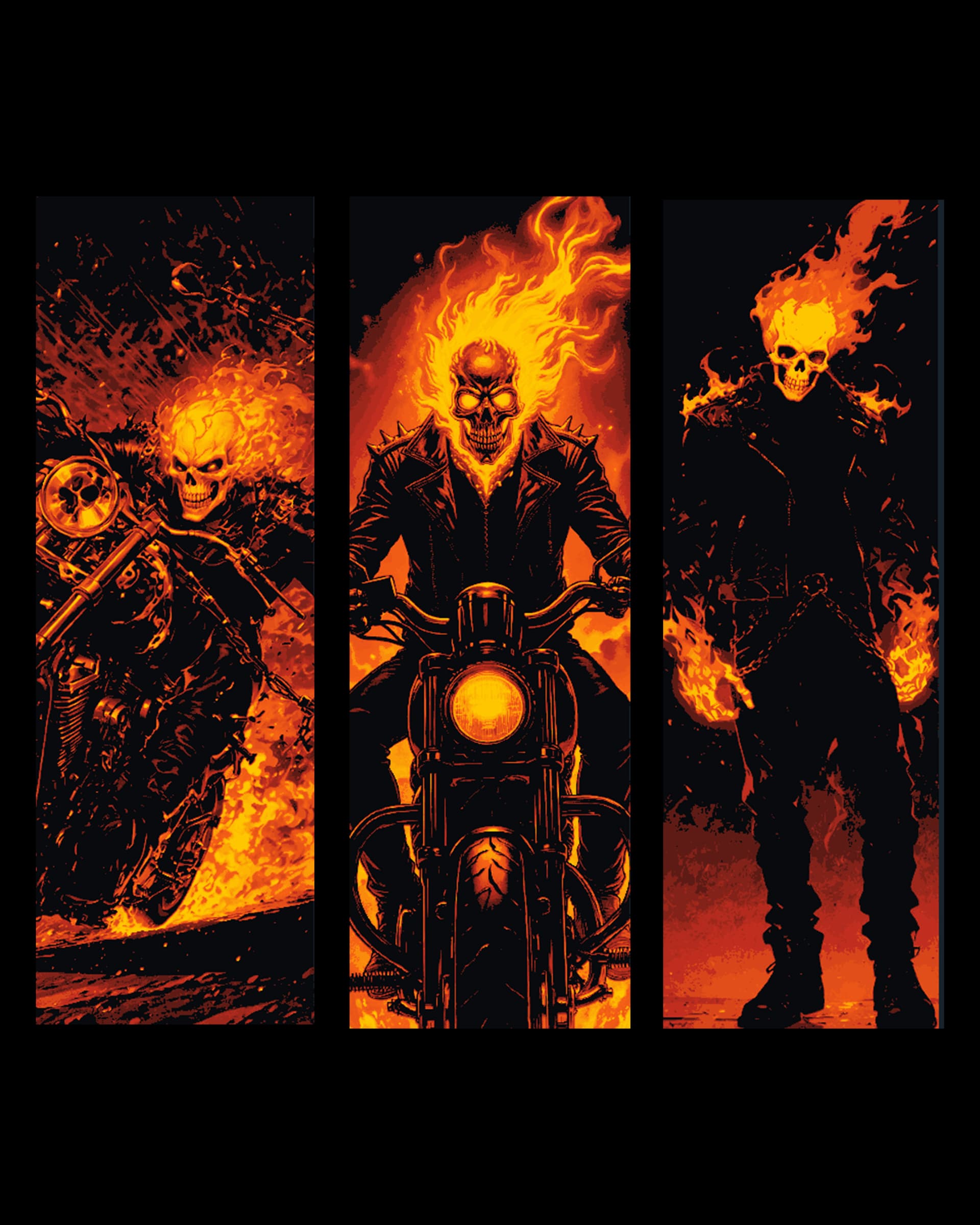 Flames of Hell comes with Ghost Rider - Set of Bookmarks by BooneCo3d HueForge model: Flames of Hell comes with Ghost Rider - Set of Bookmarks by BooneCo3d