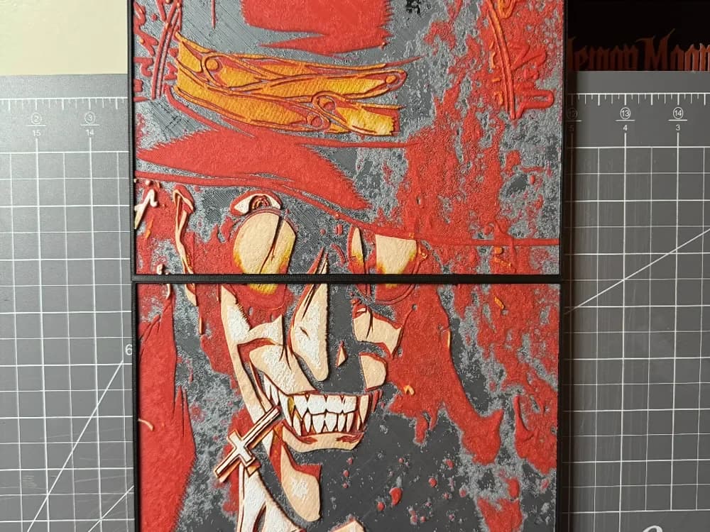 Hueforge poster 8x16 of Alucard from Hellsing by SBC Creations HueForge model: Hueforge poster 8x16 of Alucard from Hellsing by SBC Creations