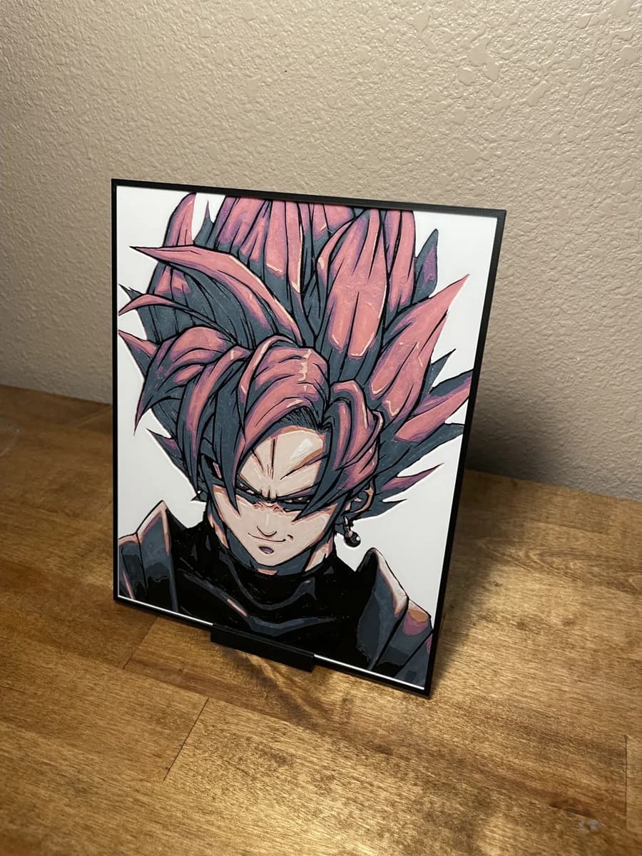 Goku - Super Saiyan Rose by Cloudy Nostalgia HueForge model: Goku - Super Saiyan Rose by Cloudy Nostalgia