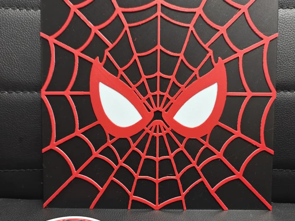 Spider-Man Miles Morales Spiderweb set w coaster by TheHueforgeLady HueForge model: Spider-Man Miles Morales Spiderweb set w coaster by TheHueforgeLady