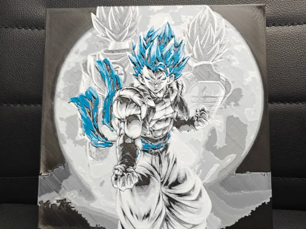 HueForge model: Gogeta ssj Blue by TheHueforgeLady