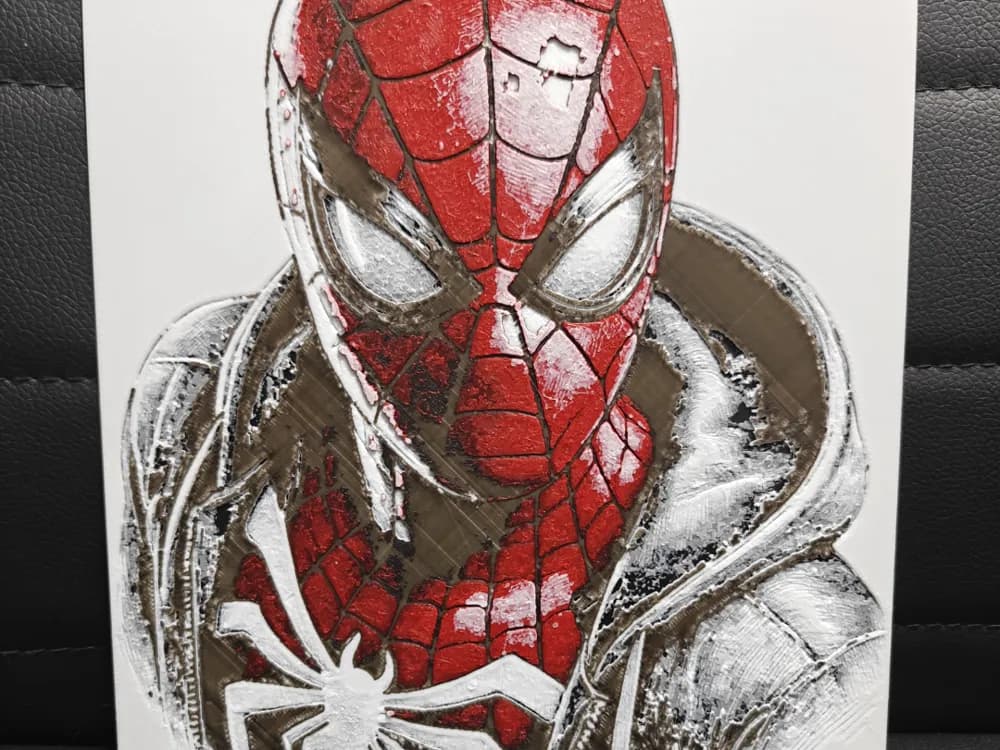 Spiderman Close-up by TheHueforgeLady HueForge model: Spiderman Close-up by TheHueforgeLady