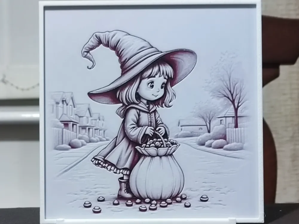 Trick or Treat Innocence - HueForge 3 Color by BoDad HueForge model: Trick or Treat Innocence - HueForge 3 Color by BoDad