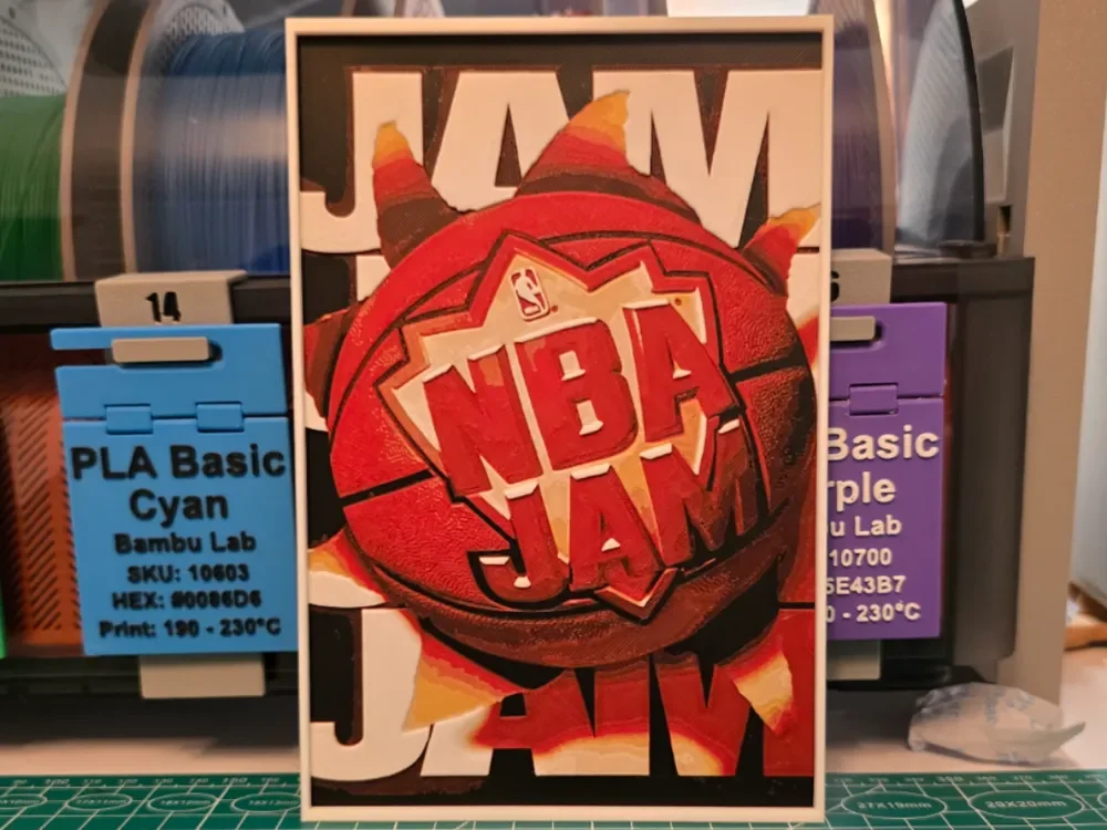 NBA Jam Game Poster - Hueforge Art by Lumpy3D HueForge model: NBA Jam Game Poster - Hueforge Art by Lumpy3D