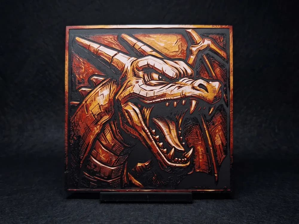 Charizard Carving - Hueforge Wall Art by Led HueForge model: Charizard Carving - Hueforge Wall Art by Led
