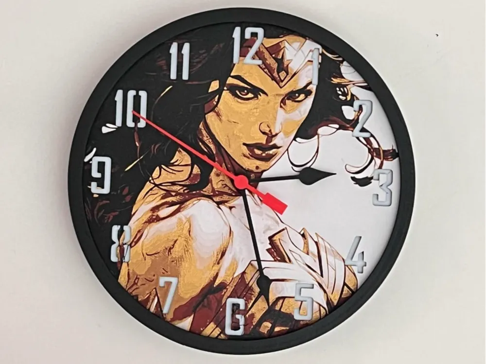 Customizable Clock - Wonder Woman by 3djd HueForge model: Customizable Clock - Wonder Woman by 3djd