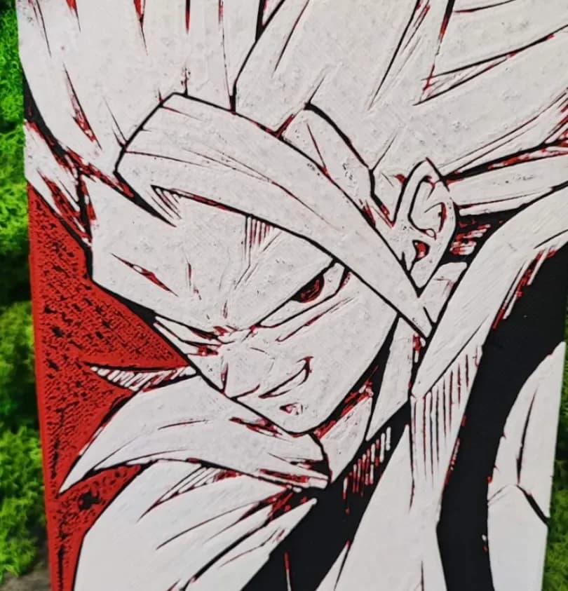 Goku ssj3 by Garuda3D HueForge model: Goku ssj3 by Garuda3D