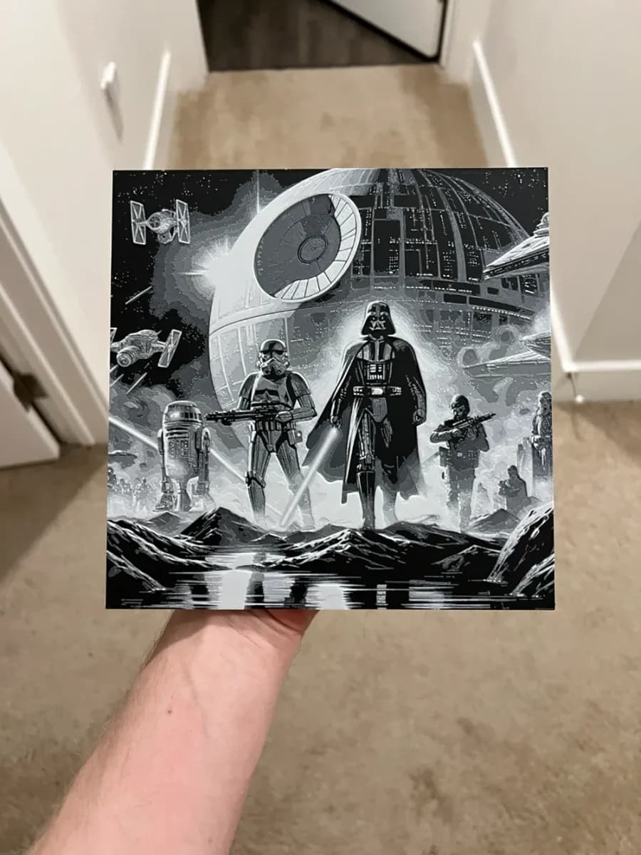Star Wars Darth Vader Art Hueforge by RP47 Designs HueForge model: Star Wars Darth Vader Art Hueforge by RP47 Designs