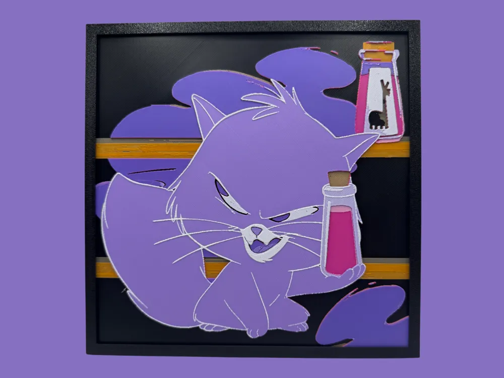 Yzma - Cat Form - Emperor's New Groove by Canadian Gamer HueForge model: Yzma - Cat Form - Emperor's New Groove by Canadian Gamer