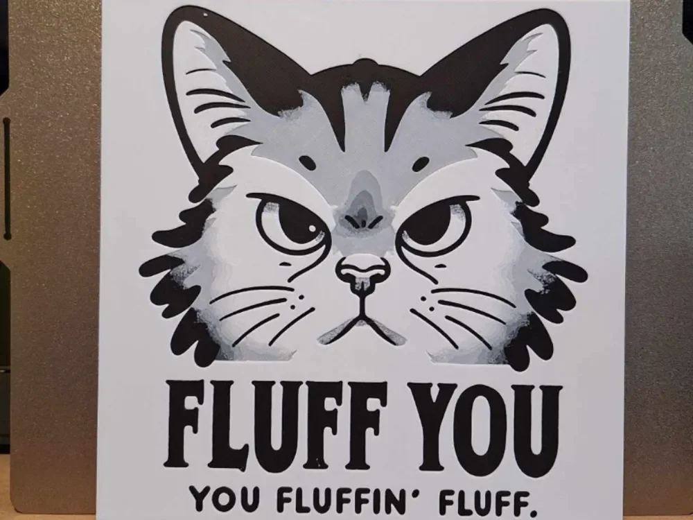 Fluff You - Cat Sarcasm Hueforge - 2 colours Fluff You - Cat Sarcasm Hueforge - 2 colours