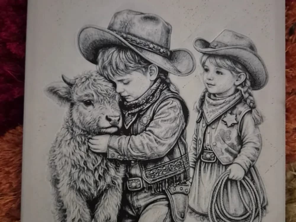 young cowboy+cowgirl hueforge by Buntsta HueForge model: young cowboy+cowgirl hueforge by Buntsta