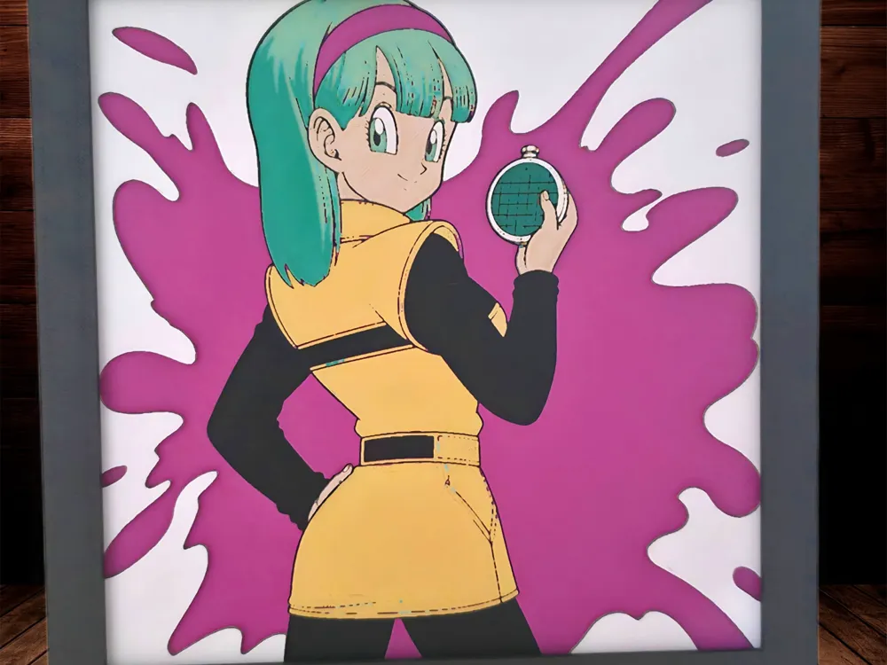 Bulma - Dragon Ball Z by Side Quest Hues HueForge model: Bulma - Dragon Ball Z by Side Quest Hues