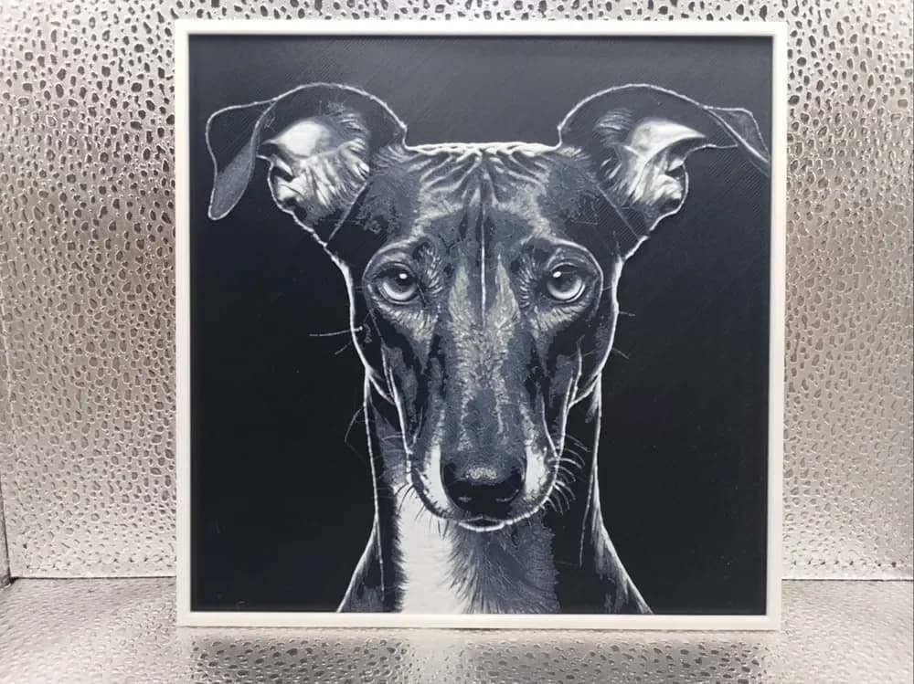 Greyhound – Hueforge by Borishotch Industries HueForge model: Greyhound – Hueforge by Borishotch Industries