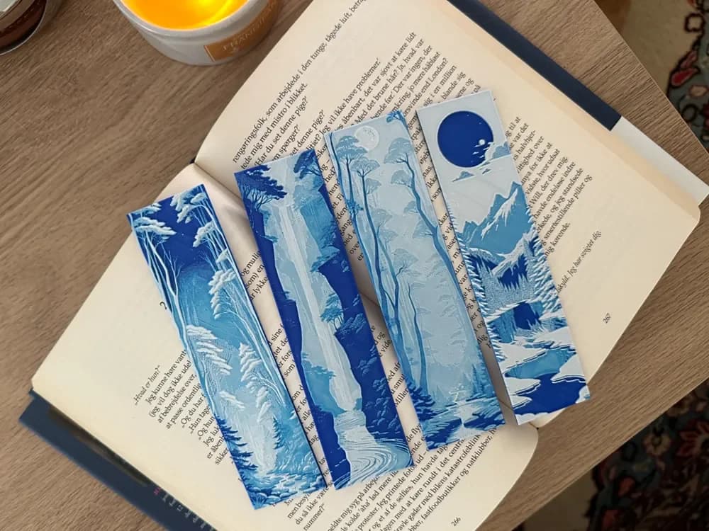 Nordic Winter Bookmarks by Copenhagen Crafter HueForge model: Nordic Winter Bookmarks by Copenhagen Crafter