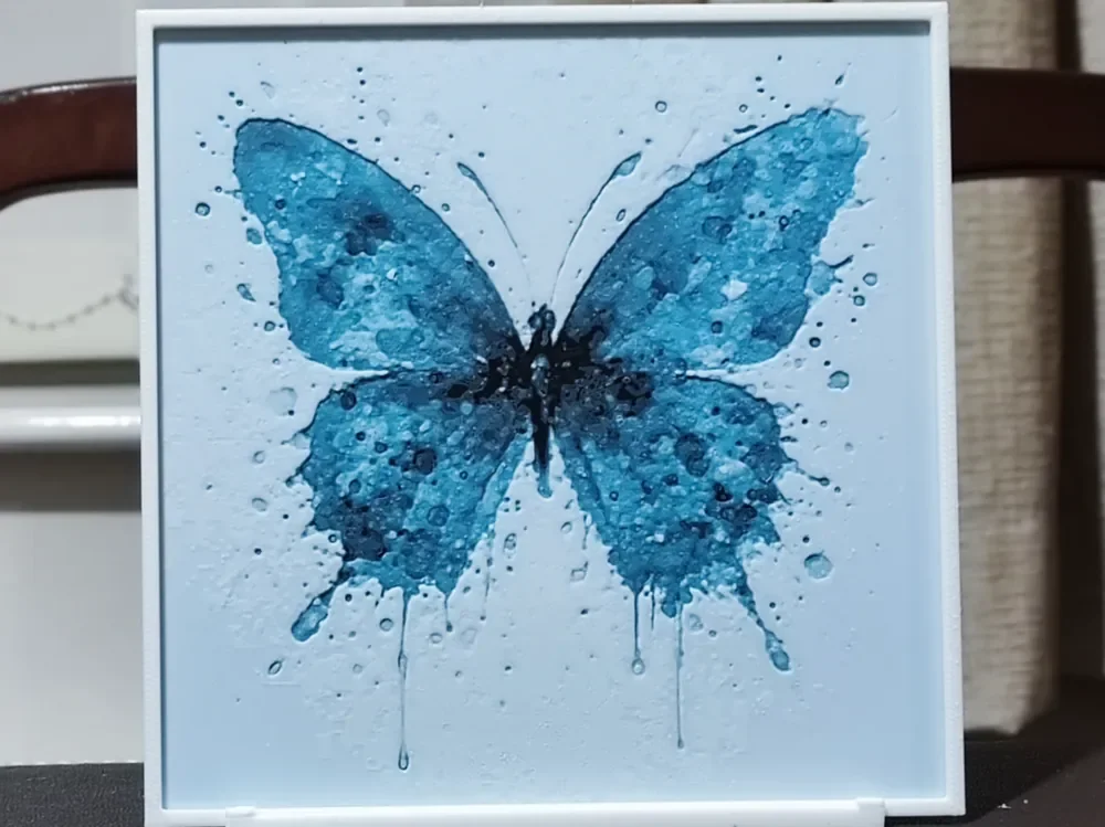 Chaotic Splatter Butterfly - HueForge 3 Color by BoDad HueForge model: Chaotic Splatter Butterfly - HueForge 3 Color by BoDad