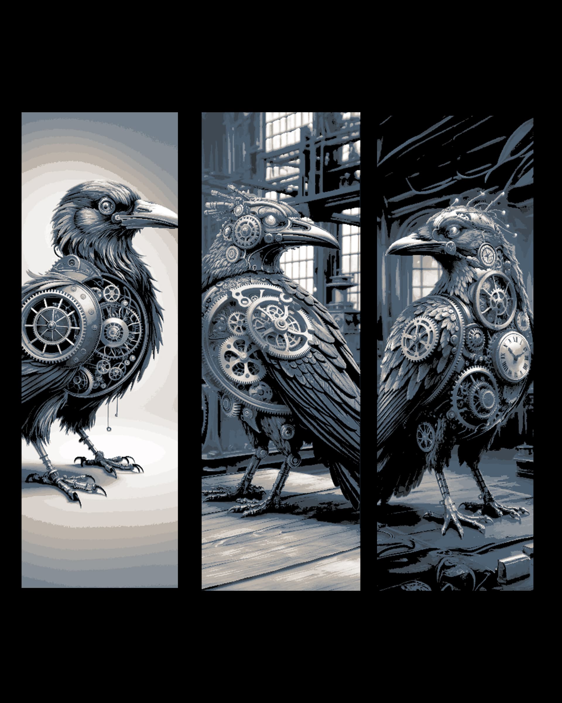 Visions of a Steampunk World - The Mechanical Birds - Set of bookmarks Visions of a Steampunk World - The Mechanical Birds - Set of bookmarks