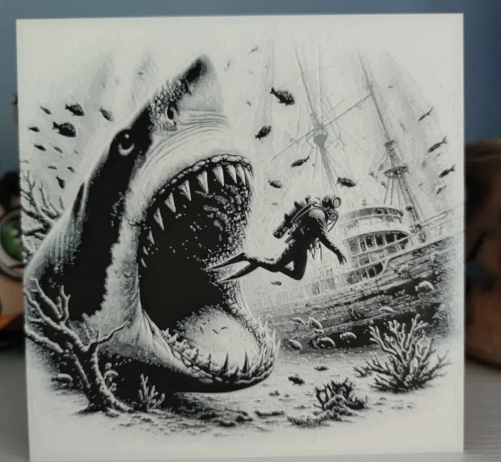 Hueforge of a shark by Litolunar HueForge model: Hueforge of a shark by Litolunar