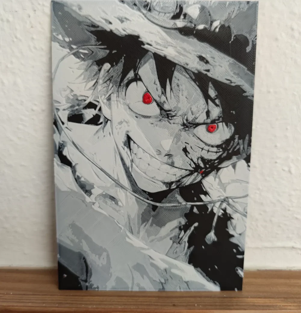 Hueforge Luffy with red eyes by Litolunar HueForge model: Hueforge Luffy with red eyes by Litolunar