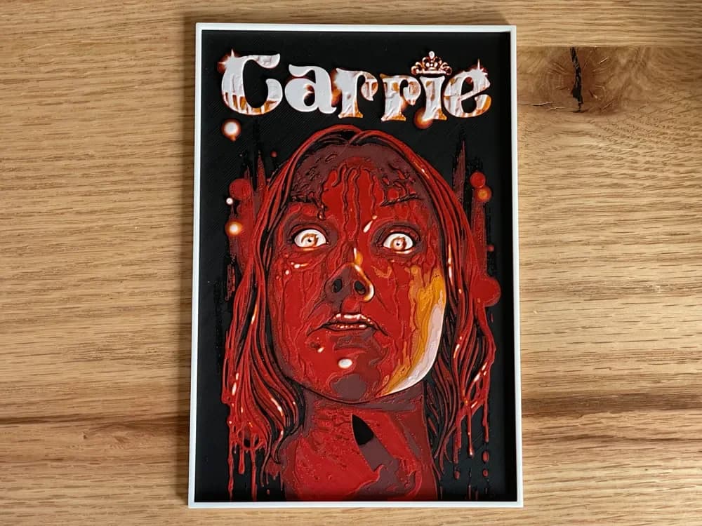 Carrie (1976) Hueforge Movie Poster by NiiON HueForge model: Carrie (1976) Hueforge Movie Poster by NiiON