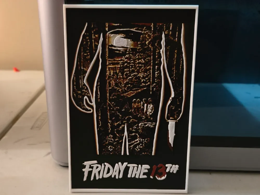 Friday the 13th Movie Poster - Hueforge Art by Lumpy3D HueForge model: Friday the 13th Movie Poster - Hueforge Art by Lumpy3D