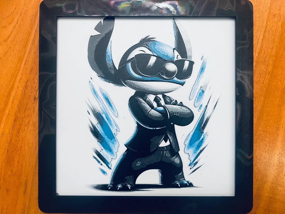 Stitch Dressed in Men In Black Suit by JustBe 3D Printing HueForge model: Stitch Dressed in Men In Black Suit by JustBe 3D Printing