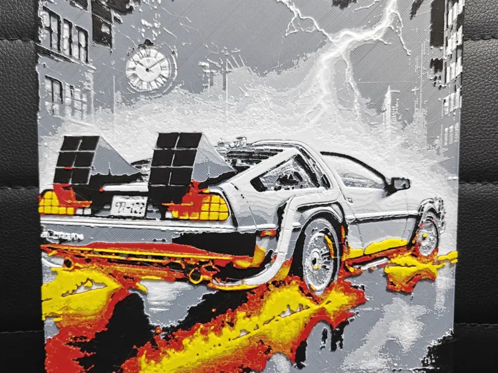 Delorean Back to the Future by TheHueforgeLady HueForge model: Delorean Back to the Future by TheHueforgeLady