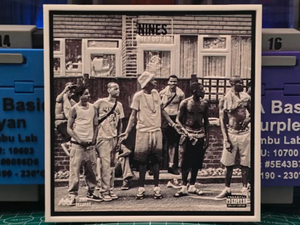 Nines "One Foot In" Album - Hueforge Art by Lumpy3D HueForge model: Nines "One Foot In" Album - Hueforge Art by Lumpy3D