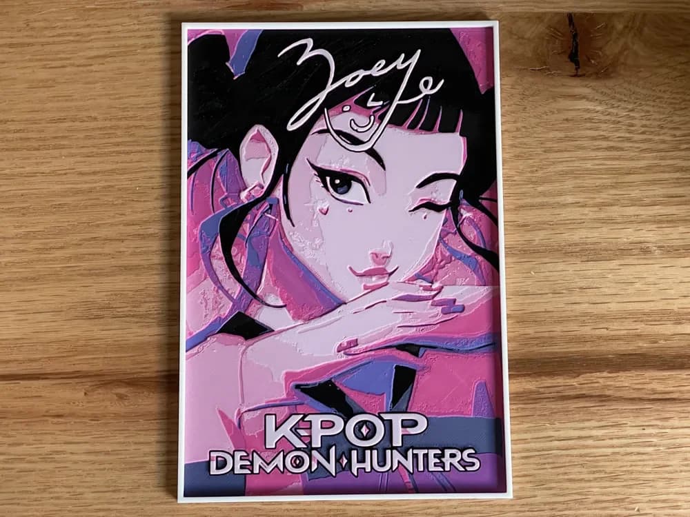 KPop Demon Hunters: Zoey Hueforge Movie Poster by NiiON HueForge model: KPop Demon Hunters: Zoey Hueforge Movie Poster by NiiON