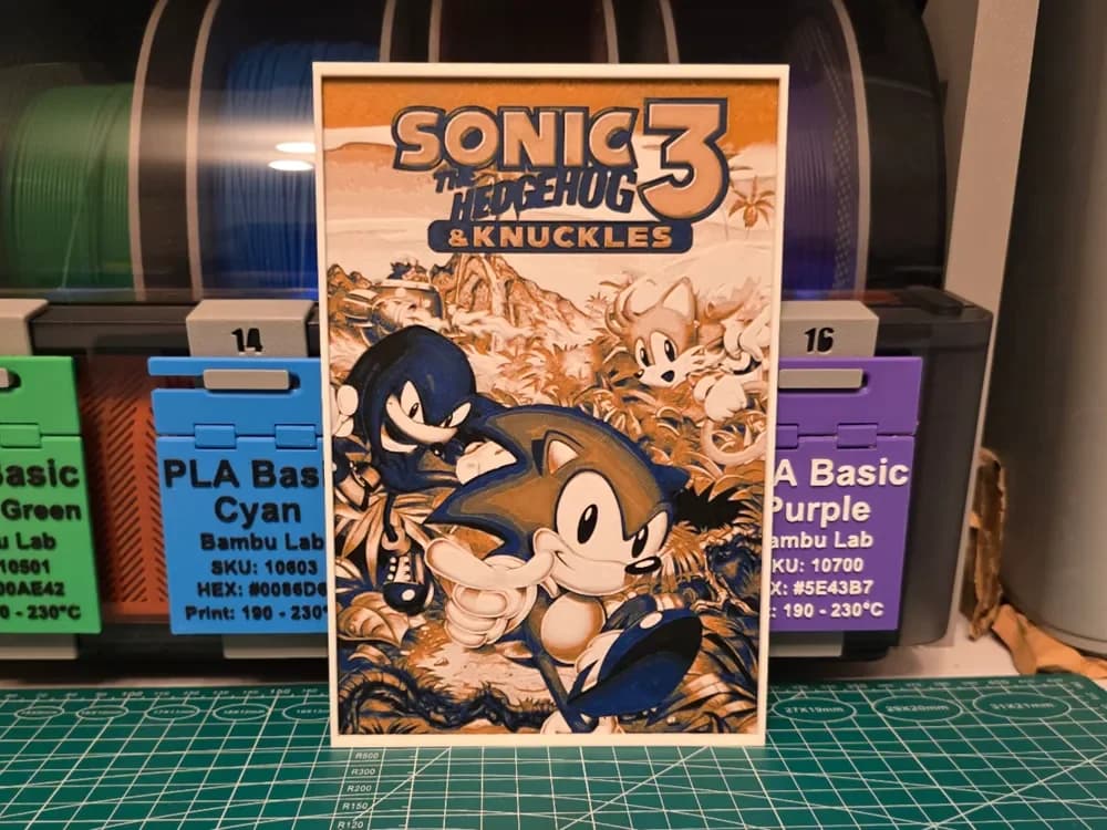 HueForge model: Sonic the Hedgehog 3 & Knuckles - Hueforge Art by Lumpy3D