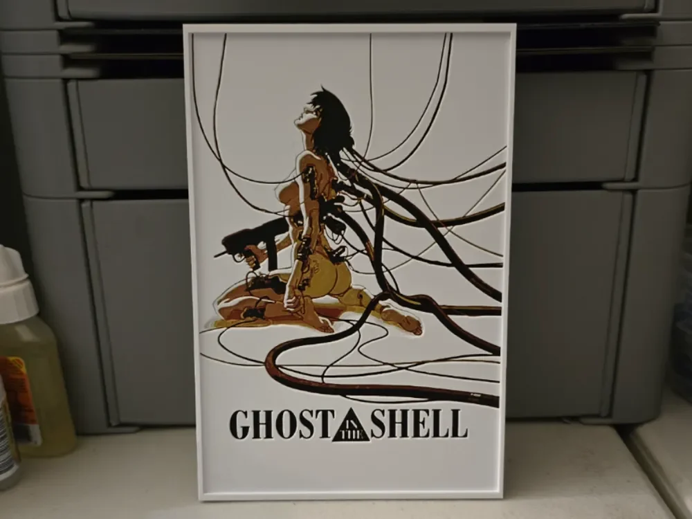 Ghost in the Shell Movie Poster - Hueforge Art by Lumpy3D HueForge model: Ghost in the Shell Movie Poster - Hueforge Art by Lumpy3D