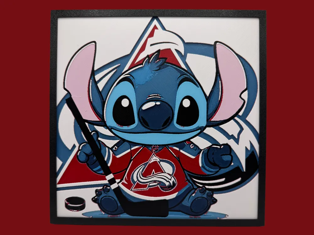Stitch - Colorado Avalanche by Canadian Gamer HueForge model: Stitch - Colorado Avalanche by Canadian Gamer