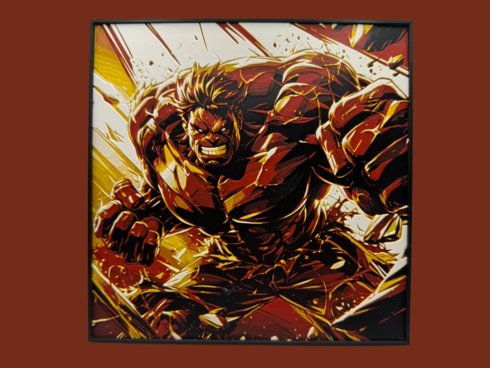 HueForge model: Red Hulk - Marvel Comics by Canadian Gamer