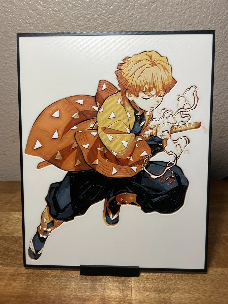 Zenitsu - Hueforge by Cloudy Nostalgia HueForge model: Zenitsu - Hueforge by Cloudy Nostalgia