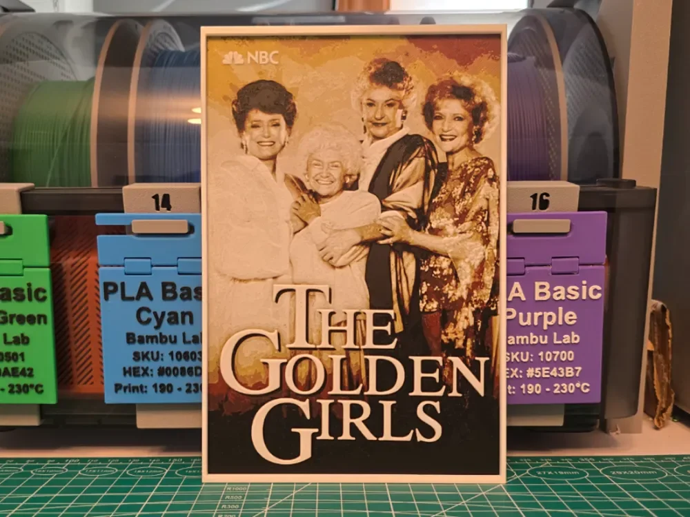 The Golden Girls Poster - Hueforge Art by Lumpy3D HueForge model: The Golden Girls Poster - Hueforge Art by Lumpy3D