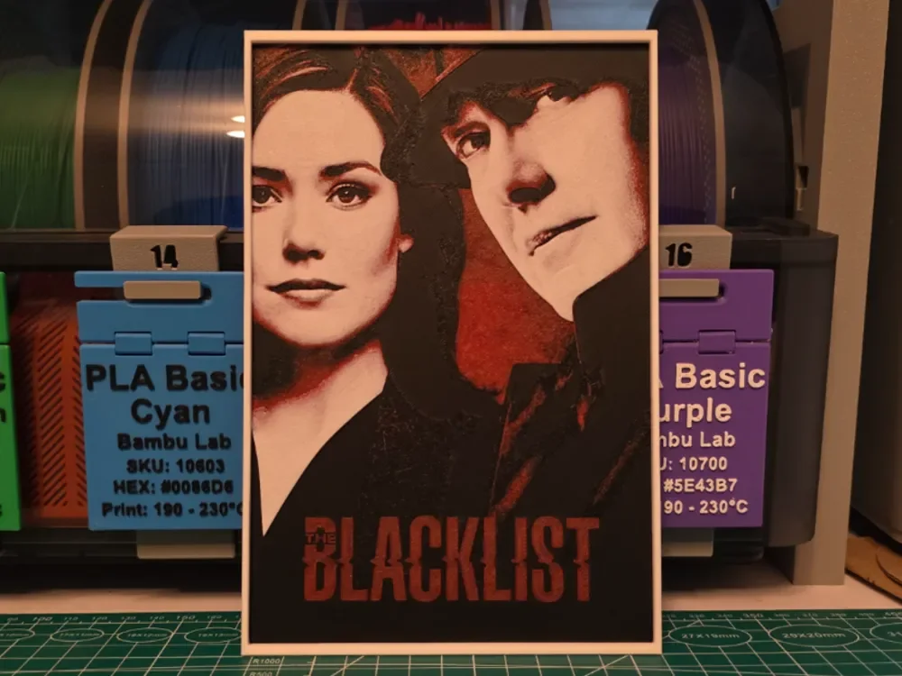 The Blacklist Poster - Hueforge Art by Lumpy3D HueForge model: The Blacklist Poster - Hueforge Art by Lumpy3D