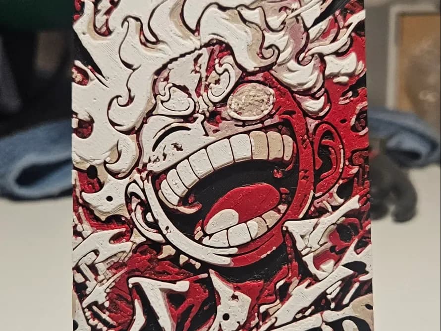 Luffy stage 5 wanted poster by Mano's 3d_Art HueForge model: Luffy stage 5 wanted poster by Mano's 3d_Art