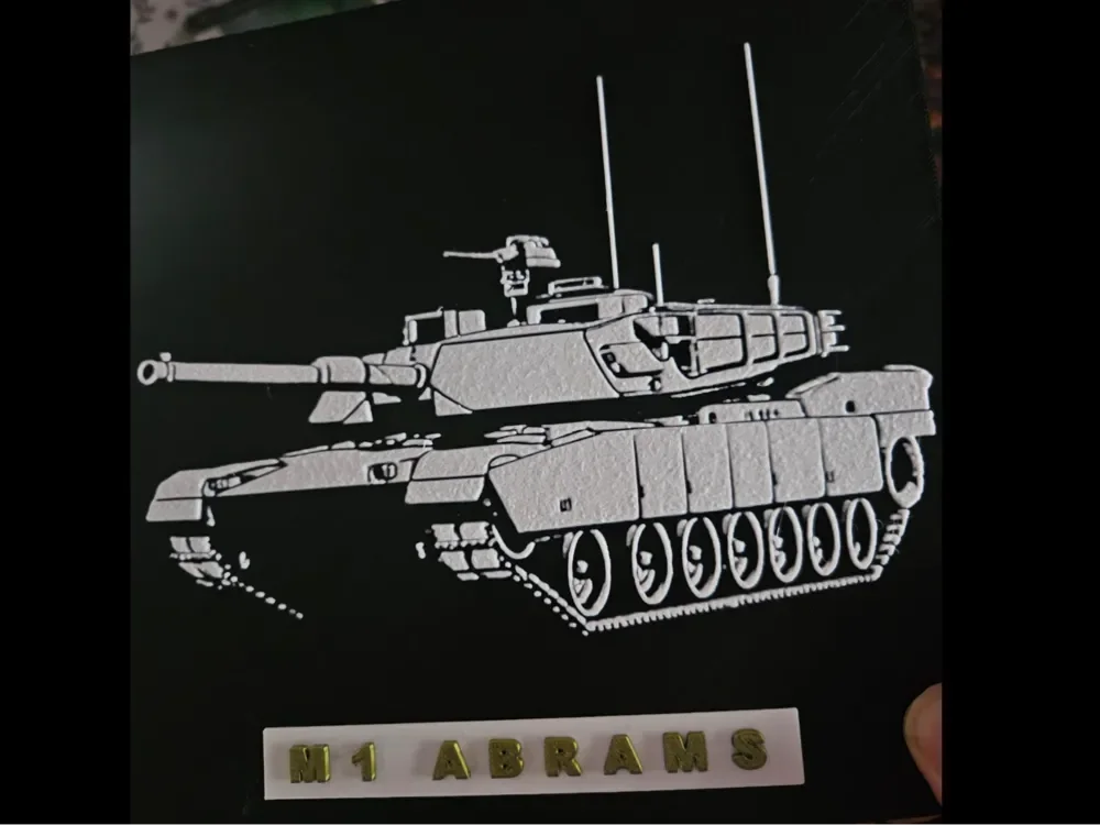 M1 Abrams Hueforge + extra Name Tag by 3D_Rey HueForge model: M1 Abrams Hueforge + extra Name Tag by 3D_Rey