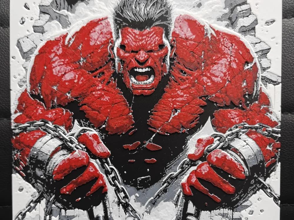 HueForge model: Red Hulk by TheHueforgeLady