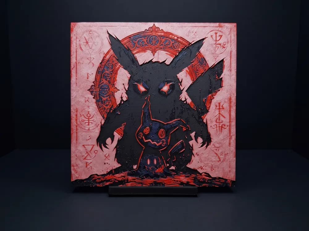 Mimikyu Demon - Hueforge Wall Art by Led HueForge model: Mimikyu Demon - Hueforge Wall Art by Led