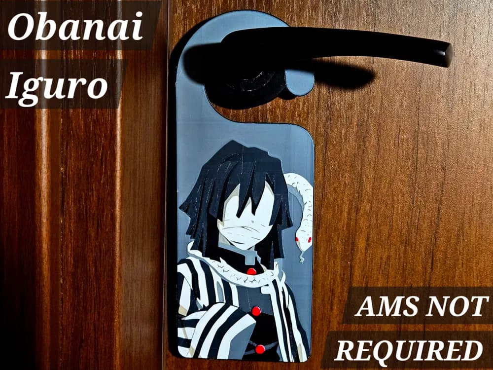 Obanai Iguro - Demon Slayer Door Hangers by C3D HueForge model: Obanai Iguro - Demon Slayer Door Hangers by C3D
